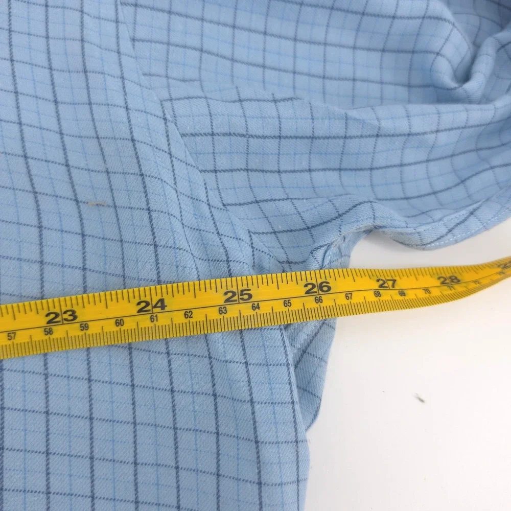 Polo Jeans Co Ralph Lauren Mens Shirt Cotton Blue Grid L Button Down Made in USA